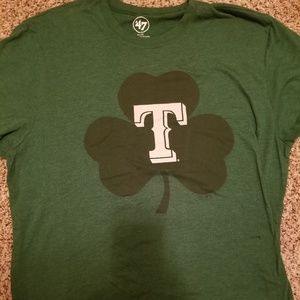 Green Clover Texas Rangers Tee Shirt